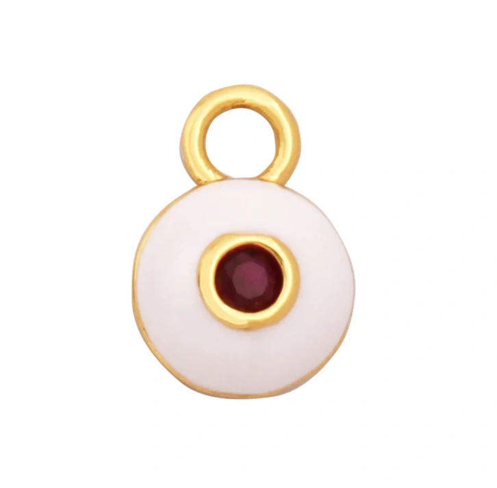 Love Heart Round Bell Lucky Evil Eye Geometry Style Charm Pendant,Trendy Colourful Enamel Zircon Necklace Accessice Supplies M65