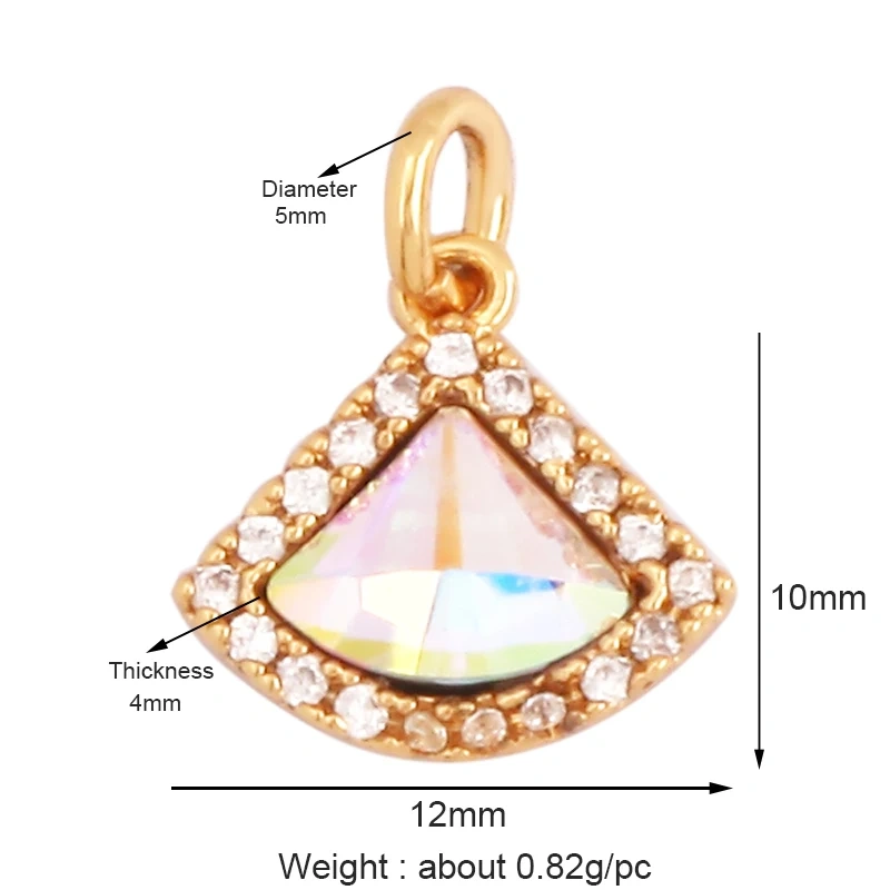 Trendy Umbrella Lipstick Handbag Charm Pendant,18K Gold Plated Cubic Zirconia Necklace Jewelry Findings Accessories Supplies M67