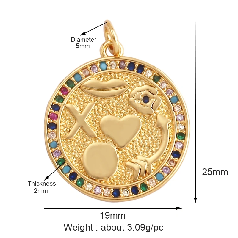 Light Luxury Retro Cupid Arrow Sun Moon Charm Pendant,Trendy Inlaid Cubic Zirconia Jewelry Necklace Bracelet Making Supplies L21