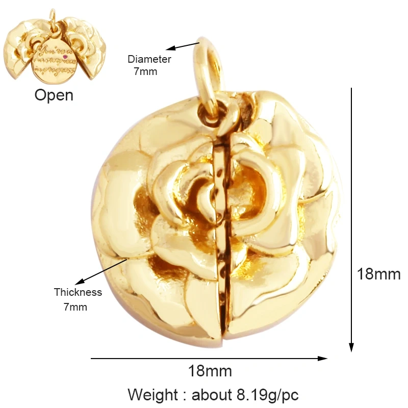 Unique Rose Flower Maple Leaf Big Tree Plant Charm Pendant,18k Gold Zircon Jewelry Findings Necklace Accessories Supplies M67