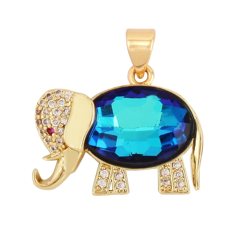 Bear Mouse Elephant Owl Clover Cherry Transparent Crystal Glass Charm Pendant, Animal Jewelry Craft Necklace Making Supplies M45