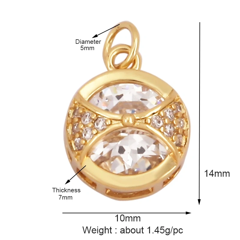 Shining Star Moon Colourful Mushroom Shape Geometry Charm Pendant,18K Gold Plated Zircon Necklace Bracelet Handmade Jewelry L16