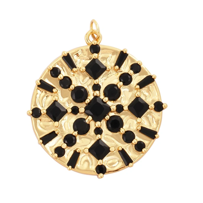 Trendy Rainbow Sun Happy Face Round Lemon Mushroom Charm Pendant,18K Gold Plated Zircon Necklace Bracelet Handmade Jewelry L24