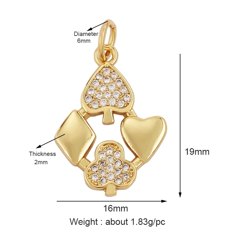 Pearl Enamel OiL Dropped Crown Love Heart Cubic Zirconia CZ Paved Charm Pendant,18K Gold Plated Colour,Craft Jewelry Supply M61