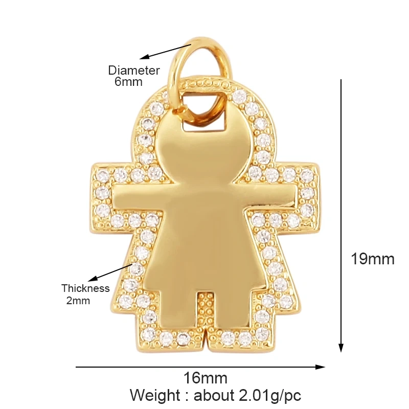 Fashion Love Heart Star Moon Girl Boy Triangular Hand Cross Butterfly Charm Pendant,18K Gold Brass Necklace Jewelry Findings L27