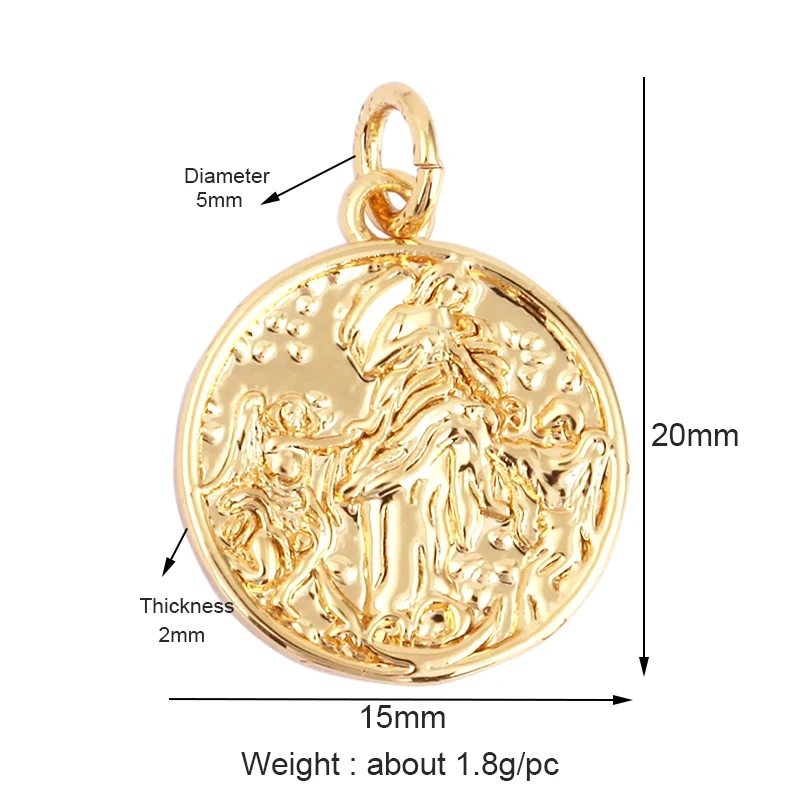 Dandelion Earth Star Heart Hand Cubic Zirconia CZ Paved Charm, 18K Real Gold Plated Colour , Craft Jewelry Supplies L87