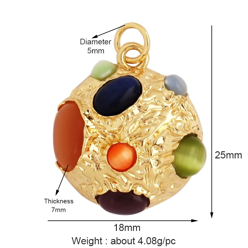 Shining Star Moon Colourful Mushroom Shape Geometry Charm Pendant,18K Gold Plated Zircon Necklace Bracelet Handmade Jewelry L16