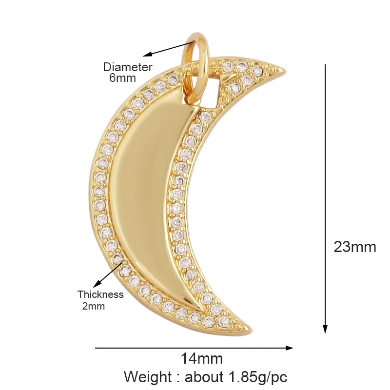 Fashion Love Heart Star Moon Girl Boy Triangular Hand Cross Butterfly Charm Pendant,18K Gold Brass Necklace Jewelry Findings L27