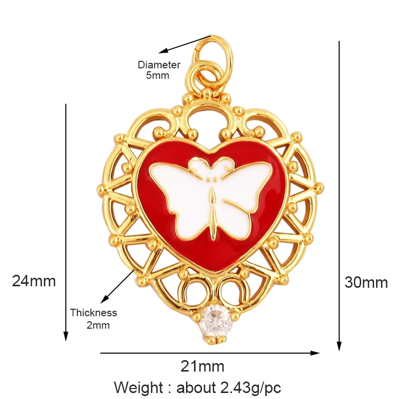 Dainty Butterfly Dragonfly Bird Bee Charm Pendant,Trendy Oil Dropped 18K Gold Inlaid Zircon Animal Jewelry Necklace Supplies L35