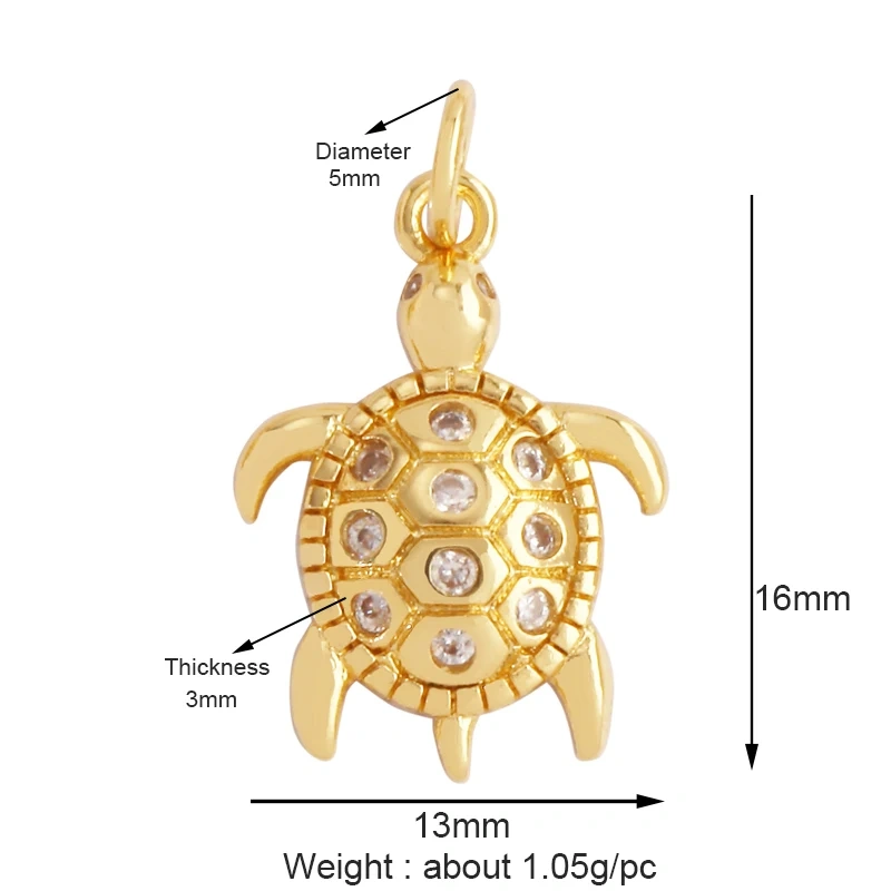 Marine Sea Nautilus Turtle Starfish Octopus Conch Crab Shell Snake Charm Pendant,Gold Plated Zircon Jewelry Findings Supply M67