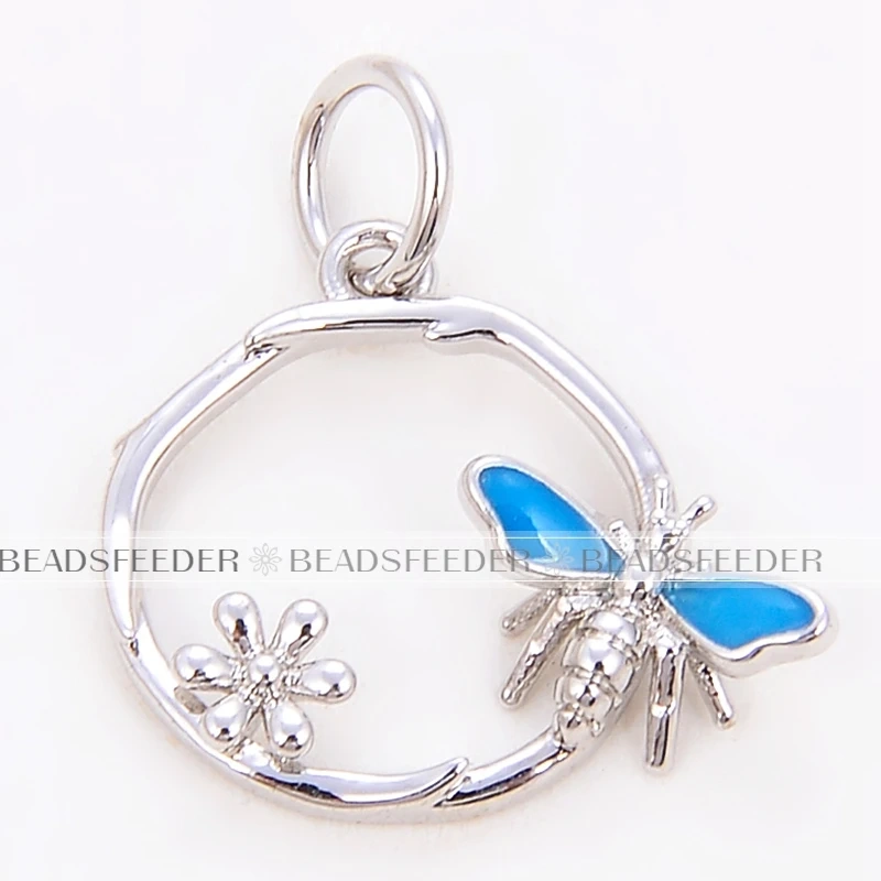 Beadsfeeder mini leaf leaves garland flower charm pendant, real gold colour plated , craft jewelry supplies