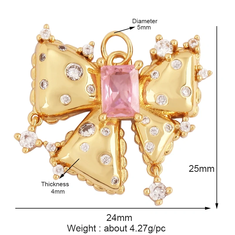 Trendy Rainbow Sun Happy Face Round Lemon Mushroom Charm Pendant,18K Gold Plated Zircon Necklace Bracelet Handmade Jewelry L24