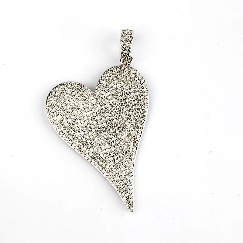 Classics Love Heart Zircon Focal Charm Pendant,Creative Angel Wings 18K Real Gold Plated Jewelry Findings Accessories Supply L27