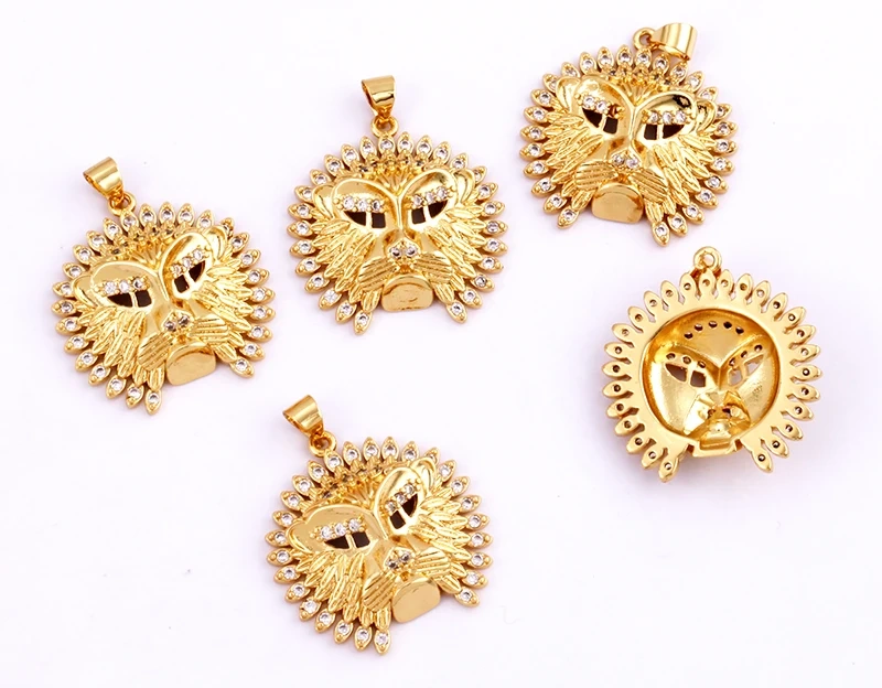 Unique Fine Tortoise Snake Owl Lion Disc Animal Charm Pendant,Cute 18K Gold Necklace Bracelet for Handmade Jewelry Supplies L21