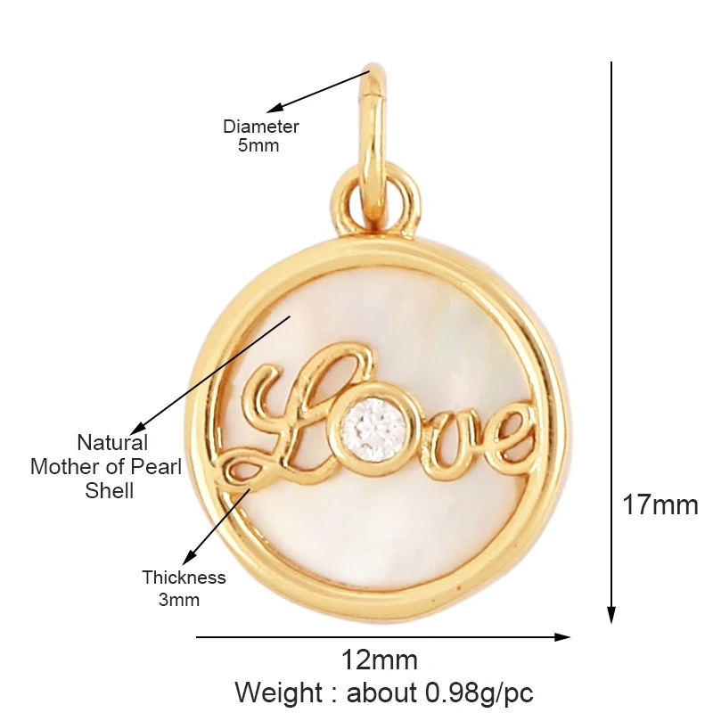 Trendy Rainbow Sun Happy Face Round Lemon Mushroom Charm Pendant,18K Gold Plated Zircon Necklace Bracelet Handmade Jewelry L24