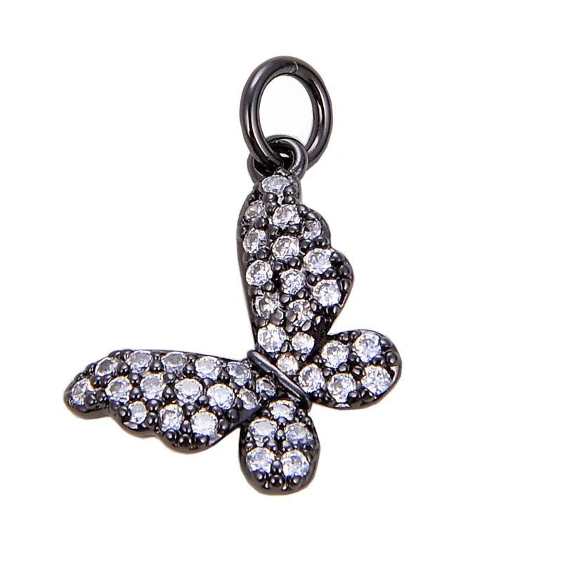 Dainty Butterfly Dragonfly Insect Charm Pendant,Cute Fashion 18K Gold Inlaid Zircon Animal Craft Jewelry Necklace Supplies L35