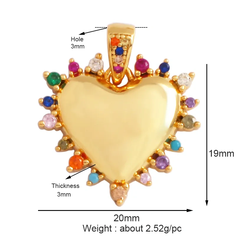 Classics Love Heart Star Zircon Focal Charm Pendant,Creative Shell Pearl 18K Gold Plated Jewelry  Accessories Supplies M41
