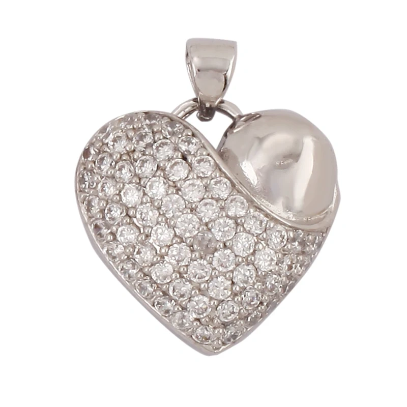 New Sun Flowers Creative Spades Cubic Zirconia Charm Pendant,Fashion 18K Gold Plated Love Heart Necklace Jewelry Supplies L16