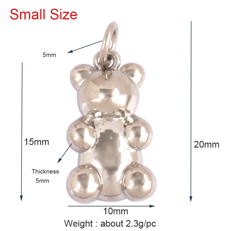 Cute Bear Charm Pendant in Gold Colour , Pearl Cubic Zironia CZ Paved , Jewelry Necklace Bracelet Making Wholesale Supplies M85 K12