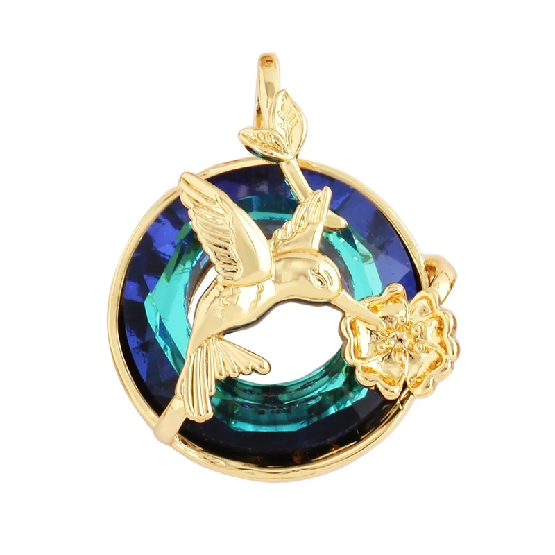 Butterfly Dragonfly Spider Bird Transparent Crystal Glass Charm Pendant,Insect Animal Jewelry Craft Necklace Making Supplies M46