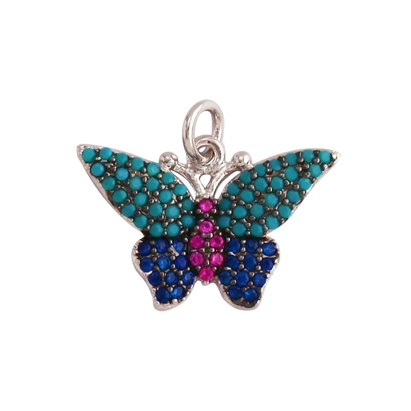 Dainty Butterfly Dragonfly Insect Charm Pendant,Cute Fashion 18K Gold Inlaid Zircon Animal Craft Jewelry Necklace Supplies L35