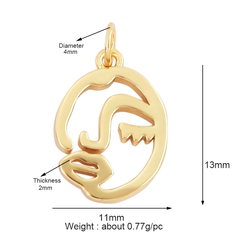 Trendy Love Heart Boy Girl Mama Cubic Zirconia Charm Pendant,18K Gold Necklace Bracelet for DIY Handmade Jewelry Supplies M61