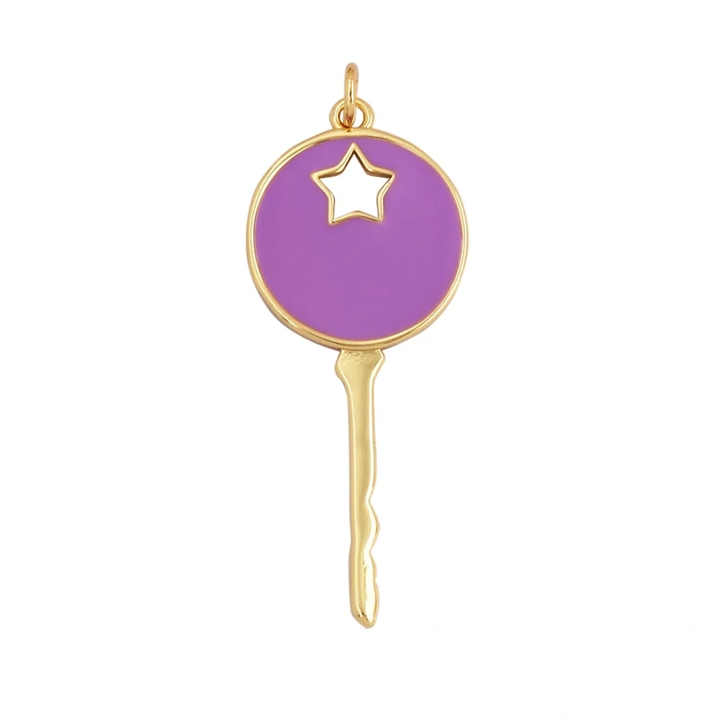 Love Heart Pearl Zircon 18K Gold Plated Colorful Lock Charm Pendant,Necklace Bracelet Handmaking DIY Jewelry Findings Supply M65