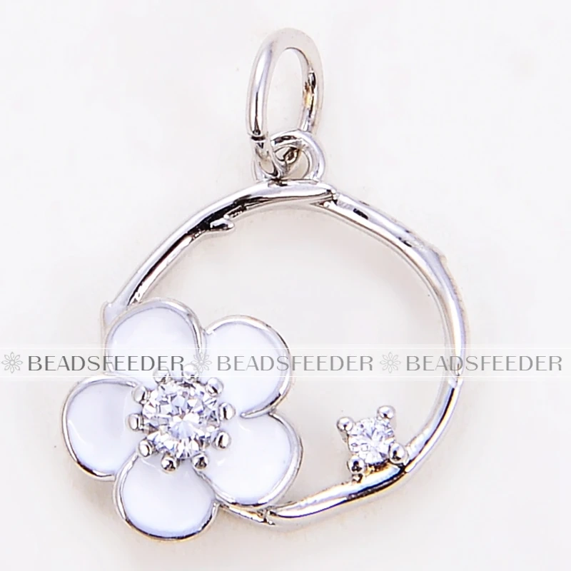 Beadsfeeder mini leaf leaves garland flower charm pendant, real gold colour plated , craft jewelry supplies L75