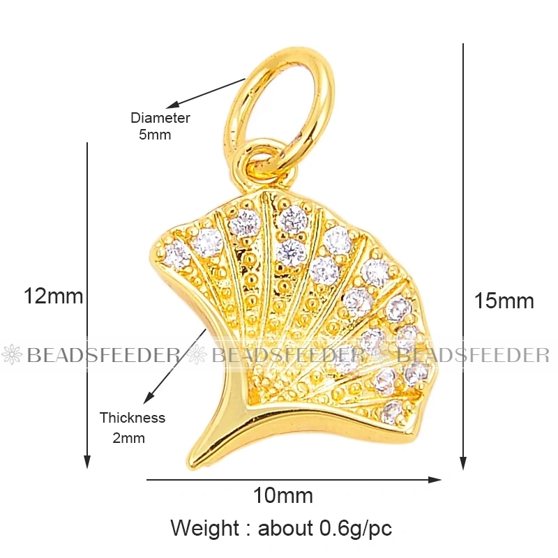 Beadsfeeder mini leaf leaves garland flower charm pendant, real gold colour plated , craft jewelry supplies L75