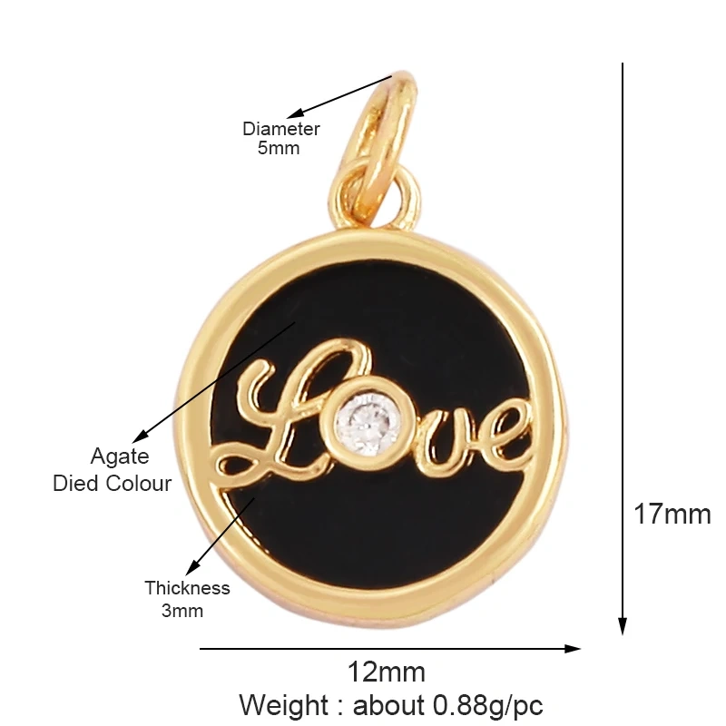 Trendy Rainbow Sun Happy Face Round Lemon Mushroom Charm Pendant,18K Gold Plated Zircon Necklace Bracelet Handmade Jewelry L24