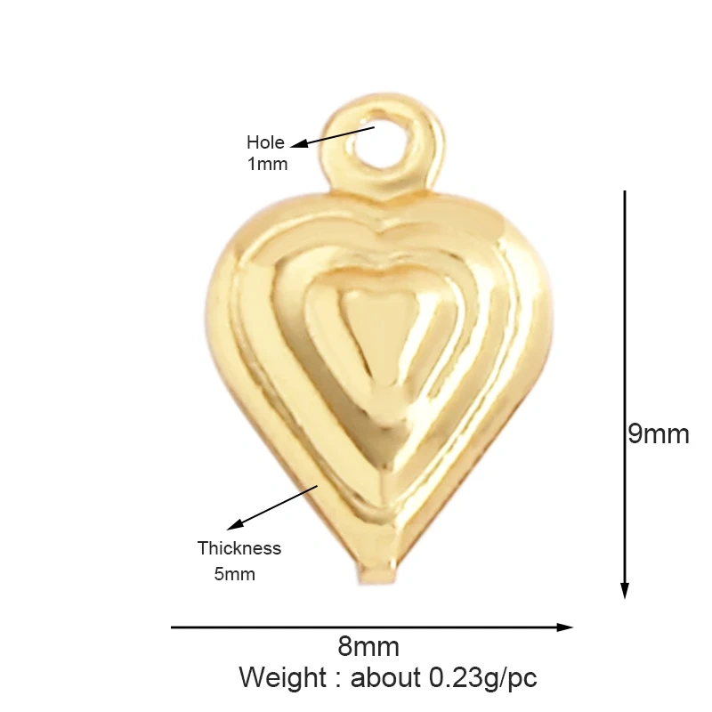 Classics Love Heart Star Zircon Focal Charm Pendant,Creative Shell Pearl 18K Gold Plated Jewelry  Accessories Supplies M41