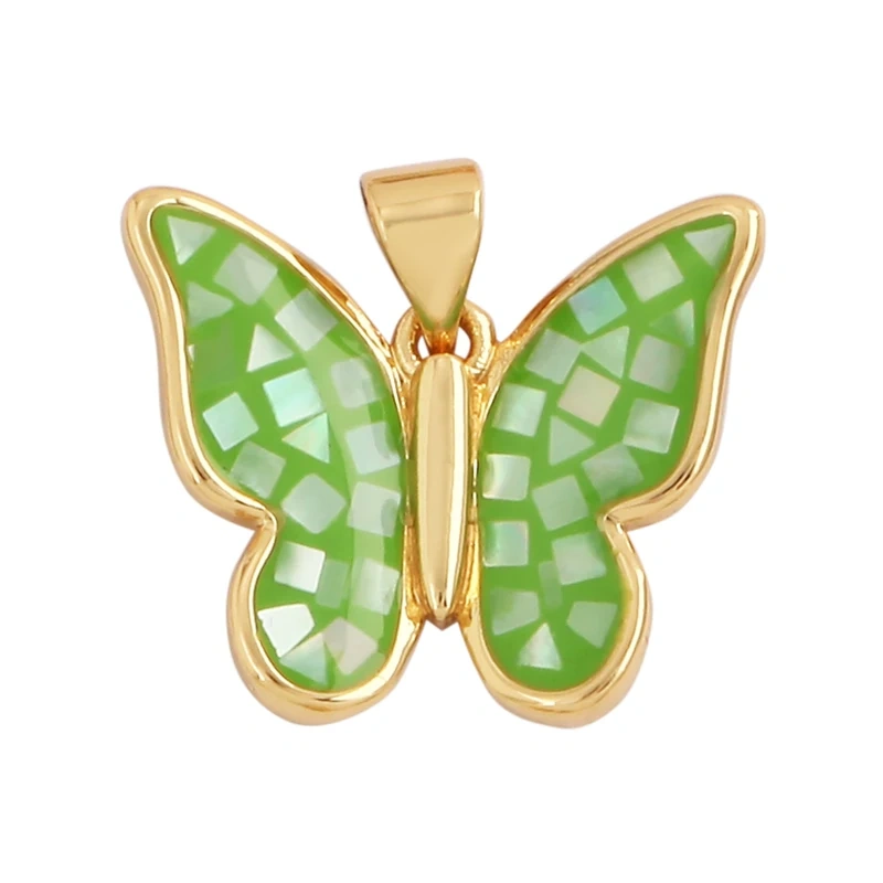 Mother of Pearl Dainty Butterfly Charm Pendant,Fashion Romantic Sweet Colorful Transparent Pendant , Girl Gift Party Jewelry L49