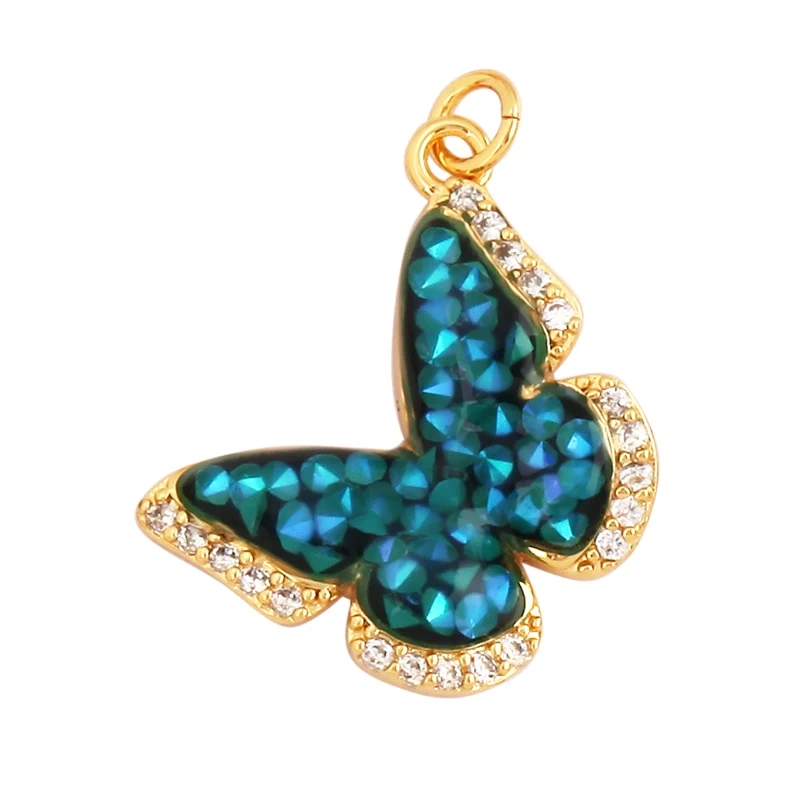 Mother of Pearl Dainty Butterfly Charm Pendant,Fashion Romantic Sweet Colorful Transparent Pendant , Girl Gift Party Jewelry L49