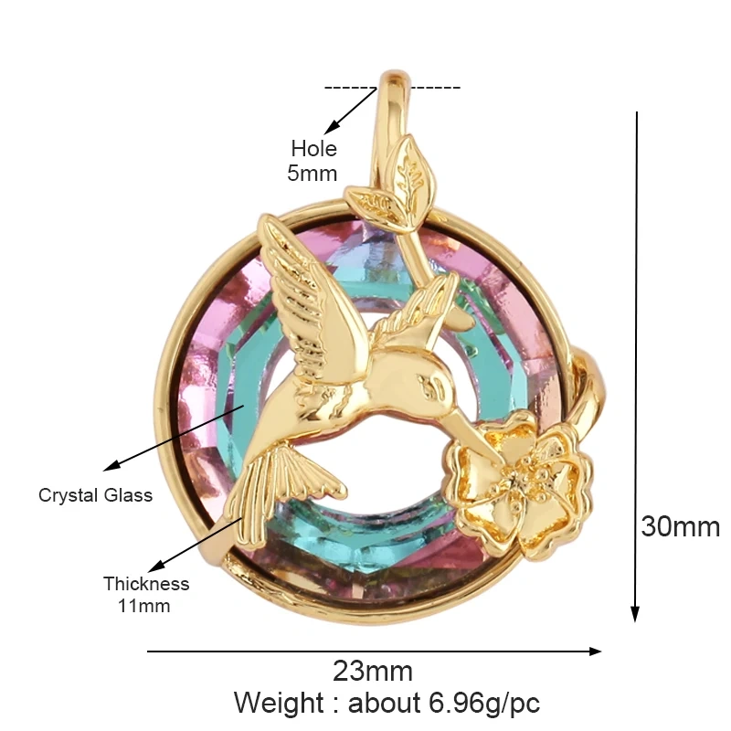 Butterfly Dragonfly Spider Bird Transparent Crystal Glass Charm Pendant,Insect Animal Jewelry Craft Necklace Making Supplies M46