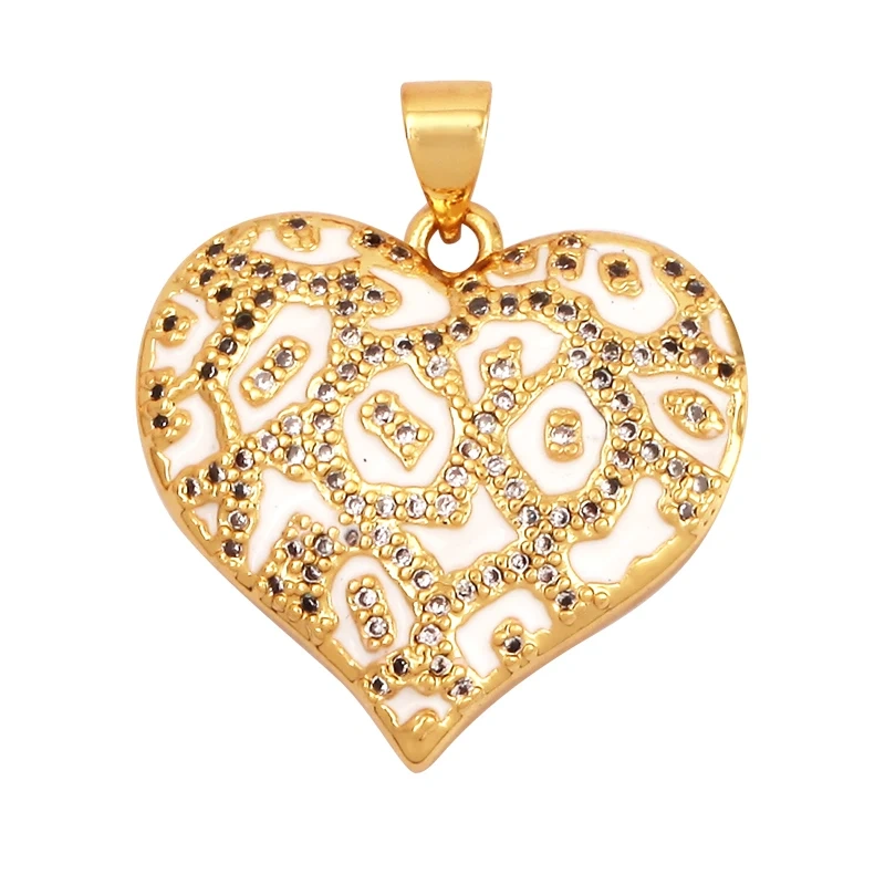 Colour Rainbow CZ Heart Wing Charm Pendant,Cubic Zirconia Paved Pink Blue,18K Real Gold Plated Colour,Craft jewelry Supplies L38