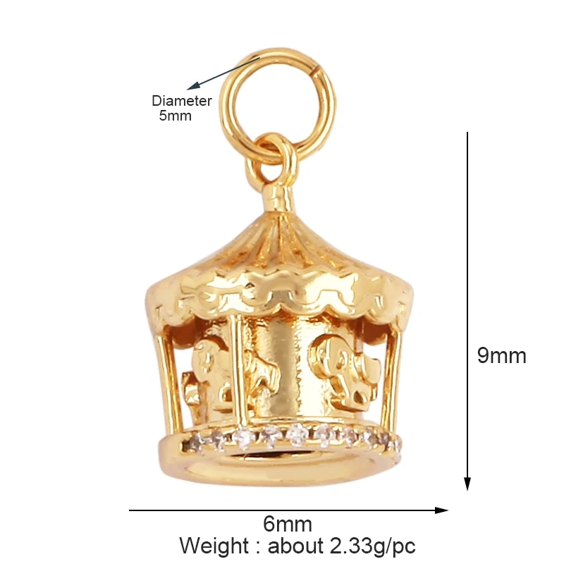 Pearl Enamel OiL Dropped Crown Love Heart Cubic Zirconia CZ Paved Charm Pendant,18K Gold Plated Colour,Craft Jewelry Supply M61