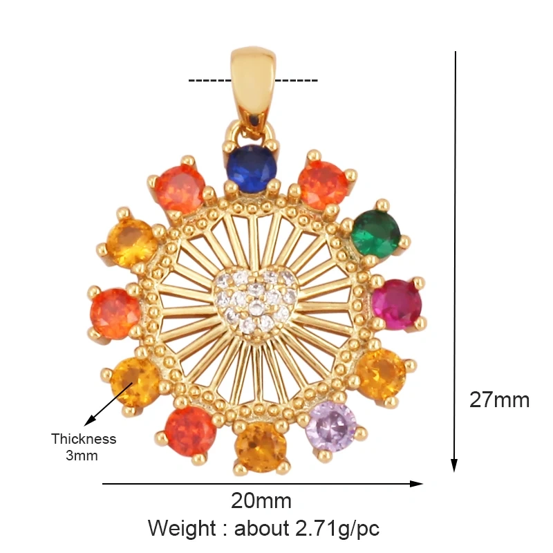 Light Luxury Retro Cupid Arrow Sun Moon Charm Pendant,Trendy Inlaid Cubic Zirconia Jewelry Necklace Bracelet Making Supplies L21