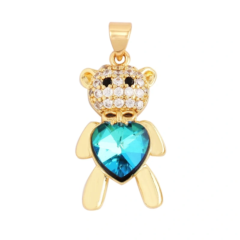 Bear Mouse Elephant Owl Clover Cherry Transparent Crystal Glass Charm Pendant, Animal Jewelry Craft Necklace Making Supplies M45