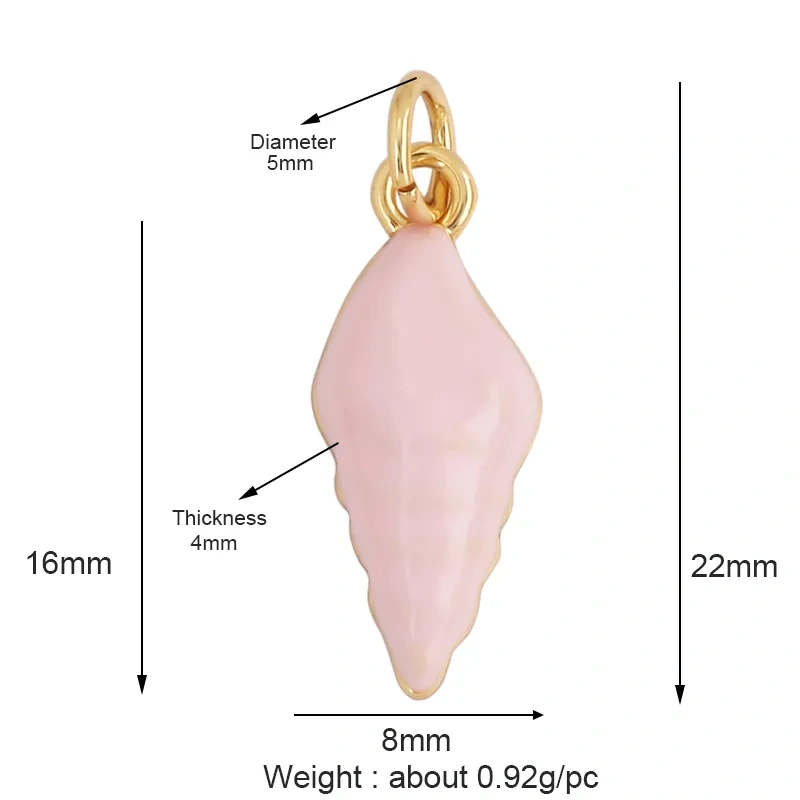 Blue Ocean Shell Jellyfish Conch Dolphin Sea Horse Fish Bone Shrimp Charm Pendant,Gold Plated Zircon Jewelry Findings Supply M67