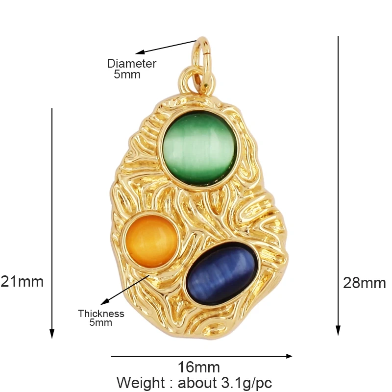 Shining Star Moon Colourful Mushroom Shape Geometry Charm Pendant,18K Gold Plated Zircon Necklace Bracelet Handmade Jewelry L16