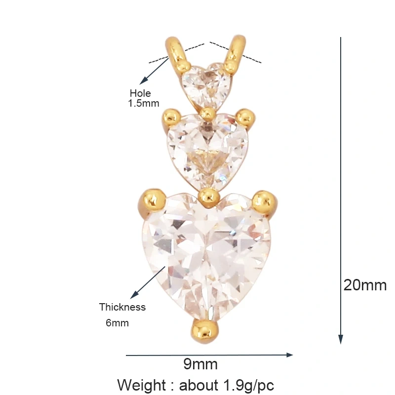 New Sun Flowers Creative Spades Cubic Zirconia Charm Pendant,Fashion 18K Gold Plated Love Heart Necklace Jewelry Supplies L16