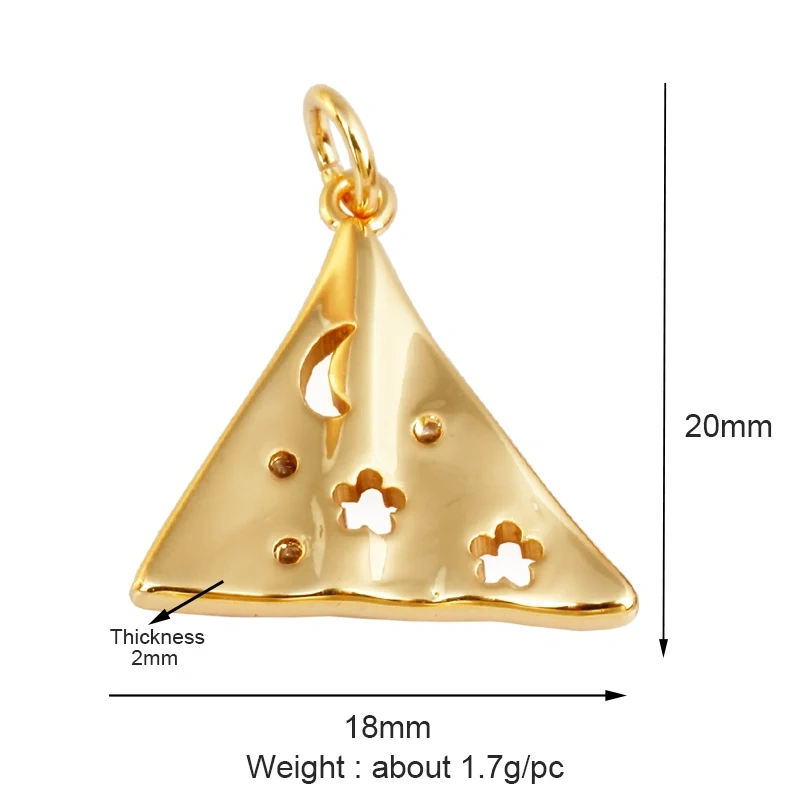 Hand Made Hammer Style North Star Triangular Heart Charm Pendant, Real Gold Colour Plated ,Jewelry Supplies,Craft Supplies L13