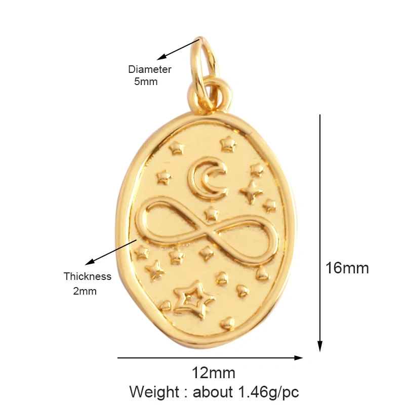 Trendy Matte Gold Constellation Mask Charm Pendant,18K Gold Plated Zirconia Necklace Jewelry Findings Accessories Supplies M65