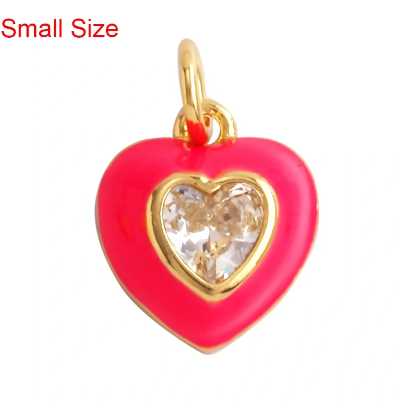 Love Heart Round Bell Lucky Evil Eye Geometry Style Charm Pendant,Trendy Colourful Enamel Zircon Necklace Accessice Supplies M65