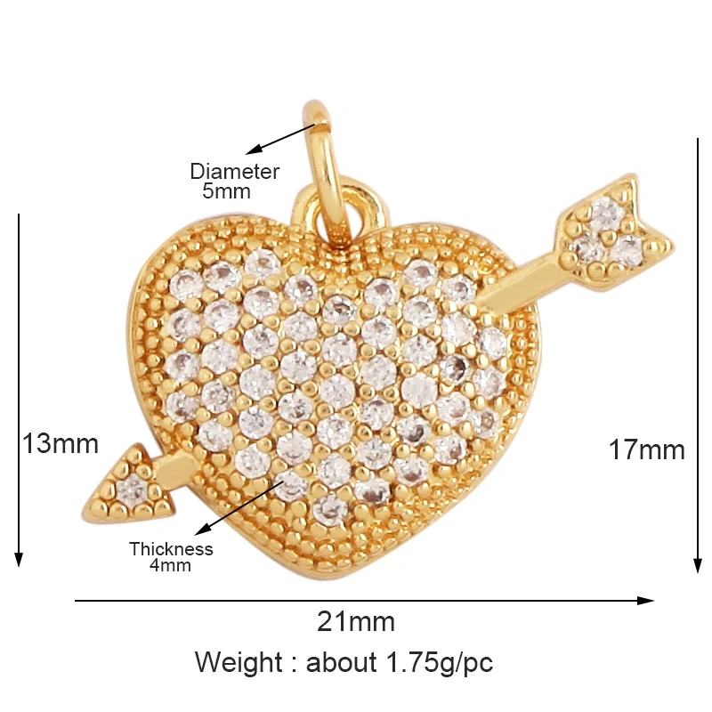 New Sun Flowers Creative Spades Cubic Zirconia Charm Pendant,Fashion 18K Gold Plated Love Heart Necklace Jewelry Supplies L16