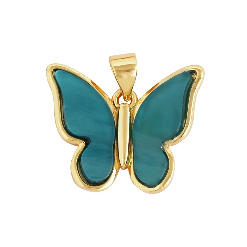 Mother of Pearl Dainty Butterfly Charm Pendant,Fashion Romantic Sweet Colorful Transparent Pendant , Girl Gift Party Jewelry L49
