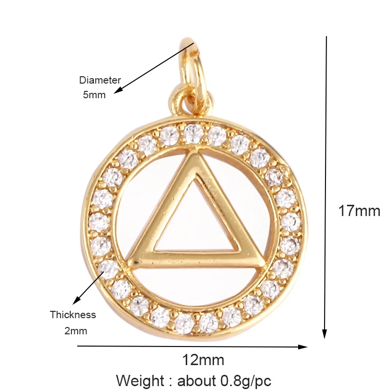 Shining Star Moon Colourful Mushroom Shape Geometry Charm Pendant,18K Gold Plated Zircon Necklace Bracelet Handmade Jewelry L16