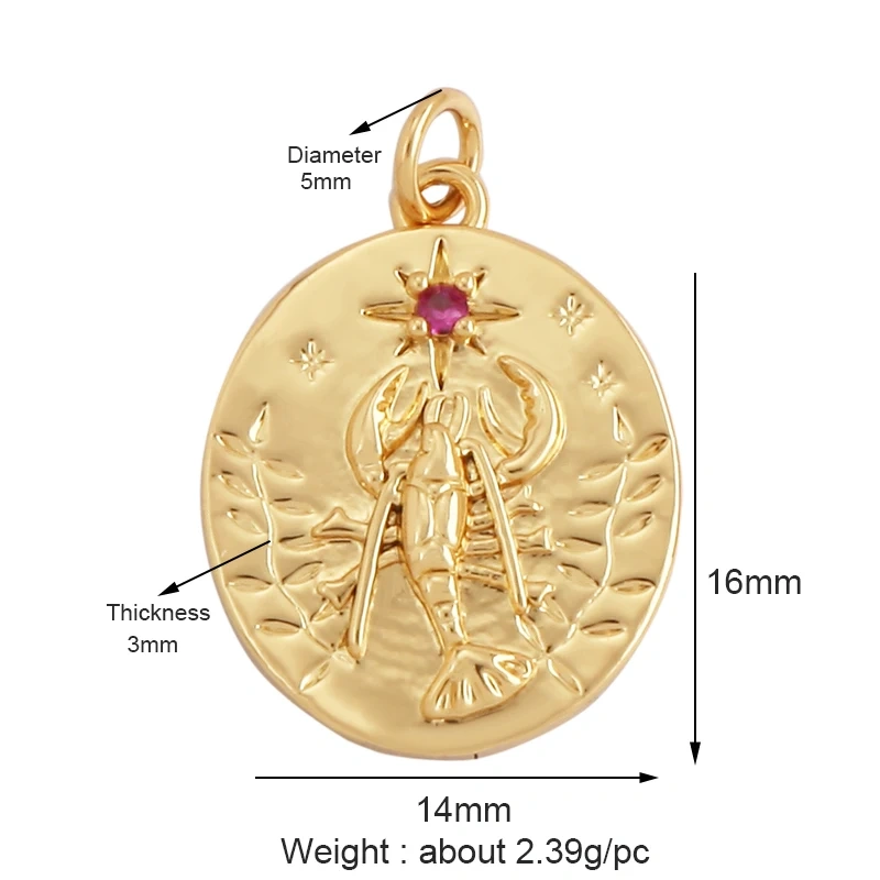 Blue Ocean Shell Jellyfish Conch Dolphin Sea Horse Fish Bone Shrimp Charm Pendant,Gold Plated Zircon Jewelry Findings Supply M67