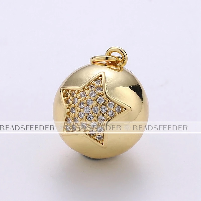 Heart Star Evil Eye Moon Amulet Greek Ball Ornament Charm Pendant Gold Filled Necklace Bracelet Christmas Jewellery Findings L13