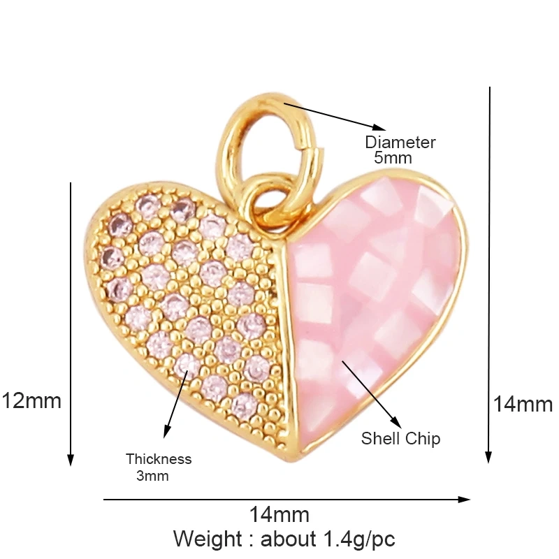 Cute Sweet Romance Love Star Gold Plated Inlaid Shell Chips Charm Pendant,Jewelry Necklace Accessories Hand Making Supply L49